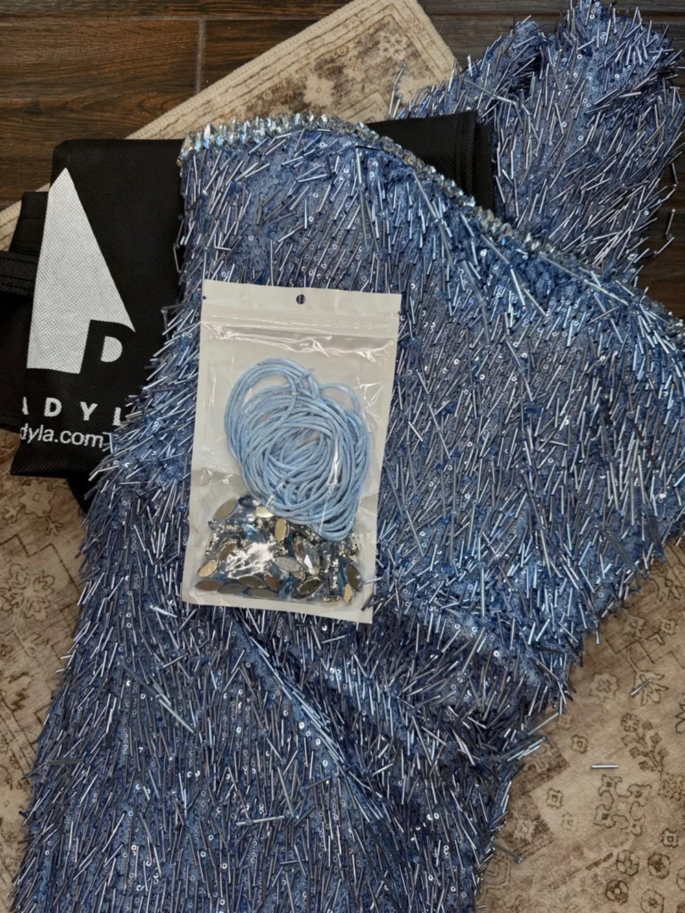 Albina Dyla Sapphire Gleam Strapless Sequin Column Dress - Picture 12 of 12